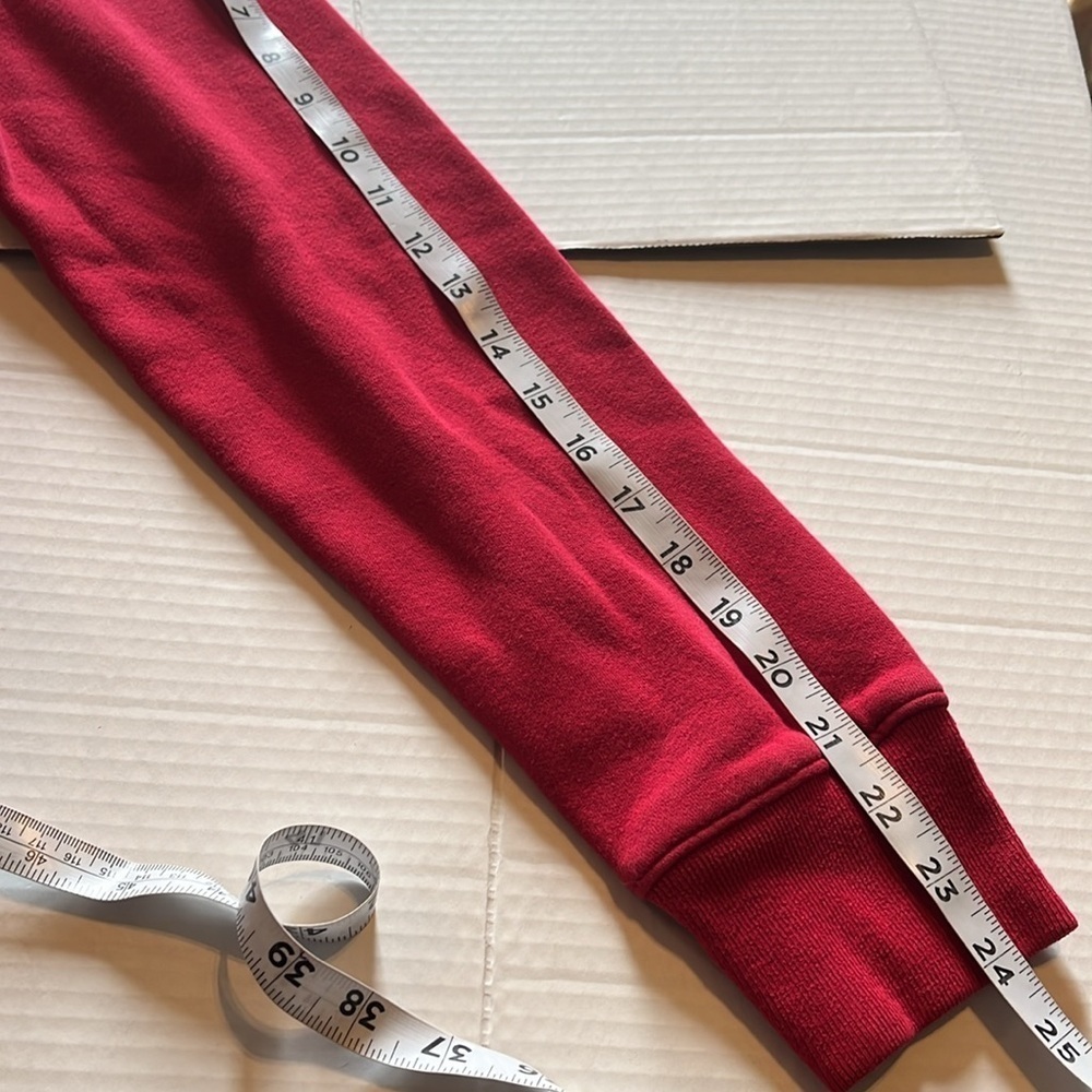 Hollister-S-red-scoopneck, long sleeve, kangaroo pocket, ribbed, sweatshirt. - Picture 12 of 12
